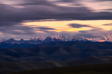 sunset over the mountains