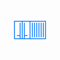 storage shelves barcode icon sign vector