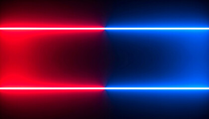 赤と青の光が描く未来的な四角形の構図　広告やWEB背景