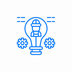 worker innovation gear icon sign vector