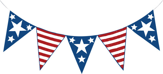 Fototapeta premium Patriotic Bunting with Stars and Stripes flag american flag 