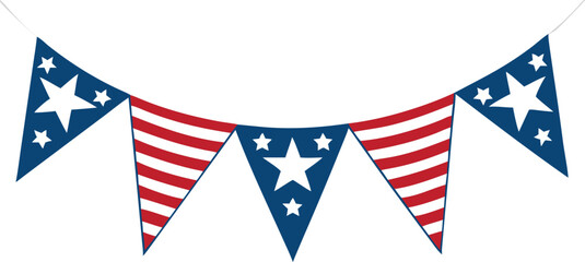 Obraz premium Patriotic Bunting with Stars and Stripes flag american flag 