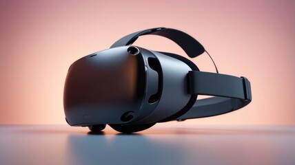 Close-Up of Sleek Modern Virtual Reality Goggles in a Soft Blurred Background