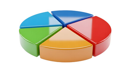 Obraz premium Colorful Pie Chart Segments on White Background for Business Data Analysis