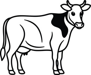 vector illustration of a cow