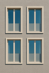Minimalist Building Facade with Symmetrical Windows