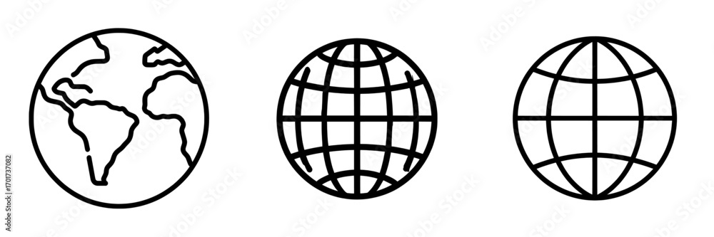 Poster modern globe web icon suitable for web, computer, and mobile applications