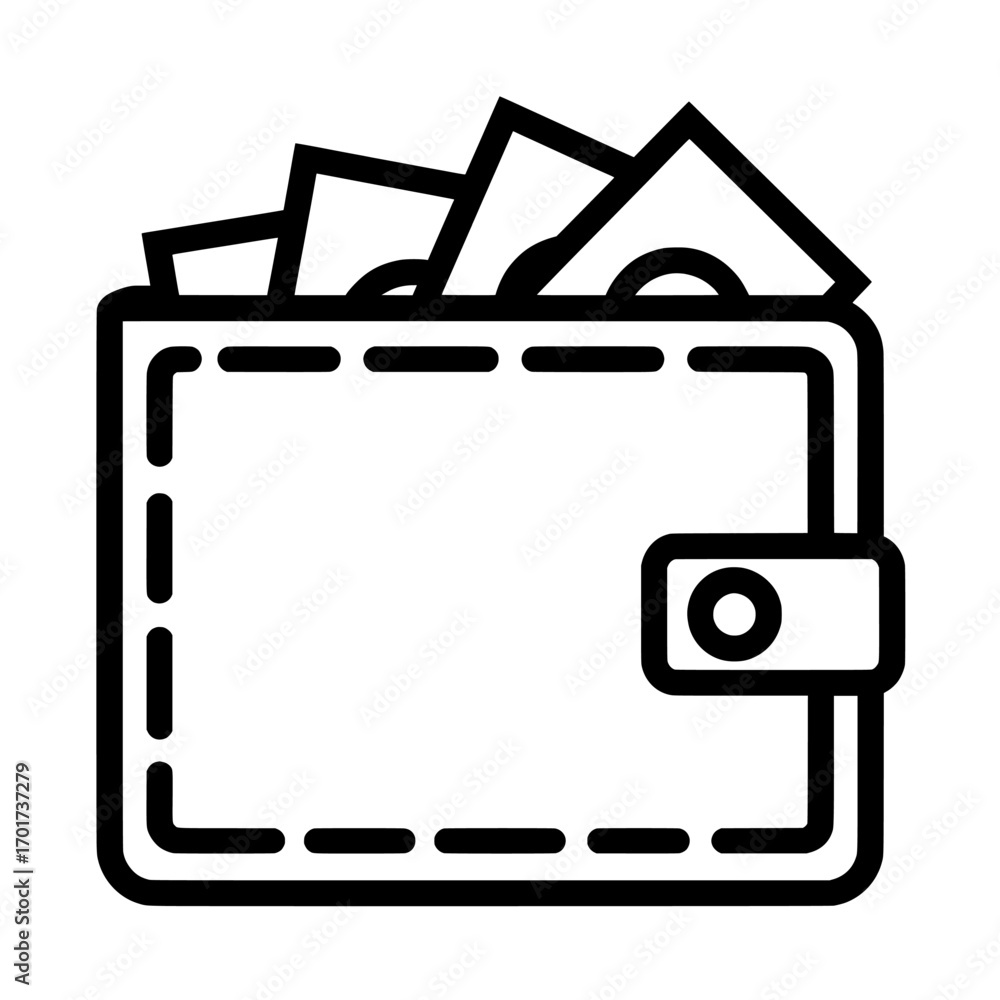 Poster modern wallet icon suitable for computer, web, and mobile applications