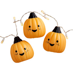 Fototapeta premium Cheerful Pumpkin Lights for Halloween Party Decor and Festive Vibes