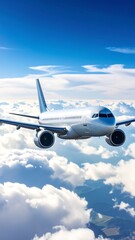 Obraz premium Jet high above the clouds