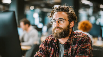 Developing software and collaborating in a dynamic tech office environment