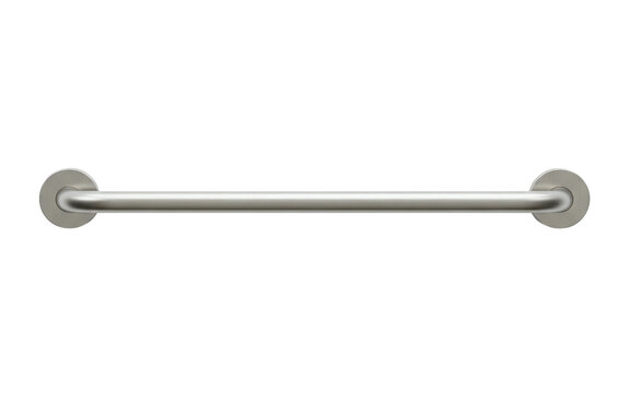 Brushed steel grab bar for bathroom safety
