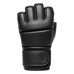 Black leather mma fighting glove isolated