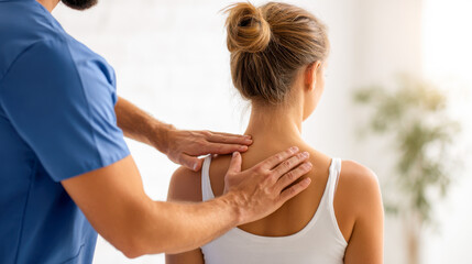 Professional physiotherapist providing manual therapy for patient rehabilitation