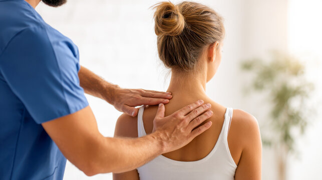 Professional physiotherapist providing manual therapy for patient rehabilitation