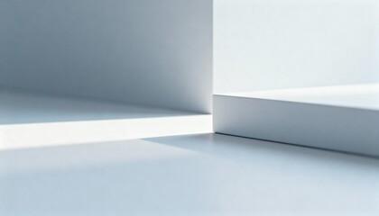 Fototapeta premium Minimalist Architecture Corner with Clean Lines and Soft Light, Ideal for Backgrounds and Mockups