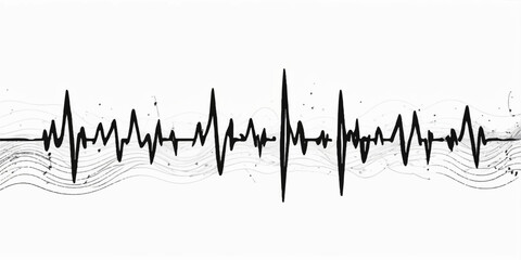 Obraz premium Blue sound wave vector illustration, a digital light frequency audio graph