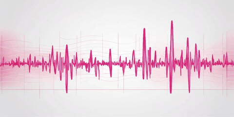 A digital audio sound wave with a musical heartbeat graph for a technology design