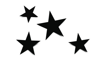 Four black stars scattered across a simple decorative elements vector