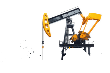 Oil pump jack isolated on transparent background