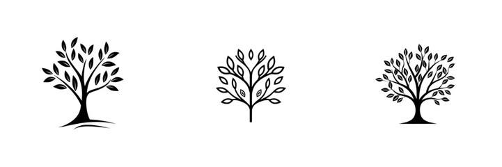 Fototapeta premium The Tree of Life is represented by a stylized silhouette of a majestic tree with branches that stretch upwards towards the sky, embodying growth, resilience, and the interconnectedness of life