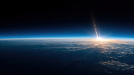 Breathtaking Sunrise Over Earth's Horizon: A Stunning View from Space Revealing the Atmosphere's Beauty