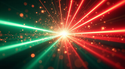 Naklejka premium Abstract glowing starburst with sparkling rays in Mexican flag colors. Perfect festive background for Independence Day or patriotic events