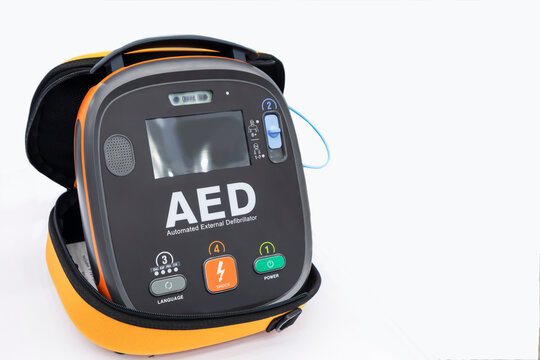 Automated External Defibrillator (AED), a cardiac defibrillator used for emergency medical assistance