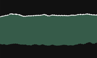 A visual effect of torn paper, with a dark background, appears to be ripped or torn, revealing a solid green color 