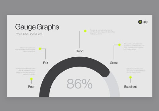 Guage Chart Infographic Template in Modern Minimal Style