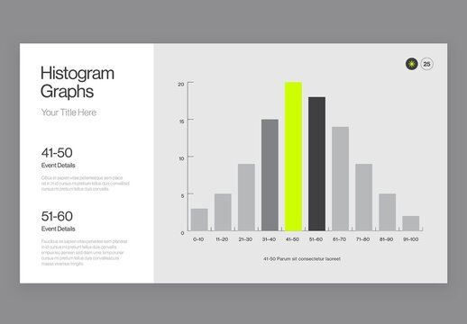 Histogram Graph Infographic Template in Modern Minimal Style