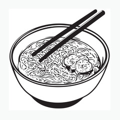 ramen in bowl with chopsticks