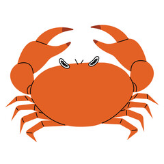 Crab cute on a White background, vector illustration.