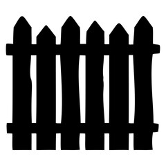 Logo con silueta de valla rústica de estacas de madera para su uso en invitaciones y tarjetas de Halloween