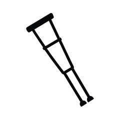 Crutch Walking Aid Icon Minimal Vector Title