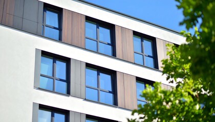 Modern apartment building facade