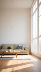 Minimalist Scandinavian Living Room Interior &ndash; 3D Rendering