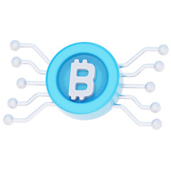Obraz premium Digital Money bitcoin crypto currency with wire both side 