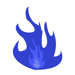 Abstract blue flame design with dynamic shapes, suitable for backgrounds and graphics