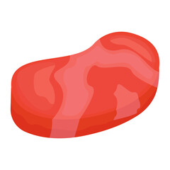 Abstract red organic shape with smooth curves resembling a blob against a white background
