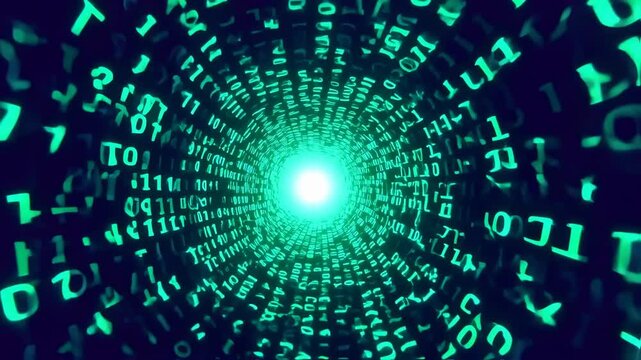 Digital vortex swirling with binary code
