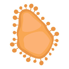 Abstract illustration of an organic shape with protruding elements in a minimalist style