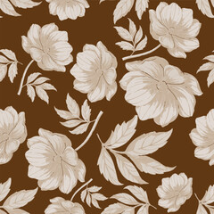 Pattern seamless floral autumn background 
