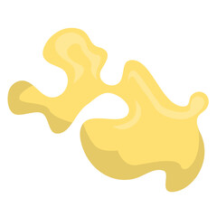 Abstract yellow shapes creating a fluid design, suggesting movement and creativity in art