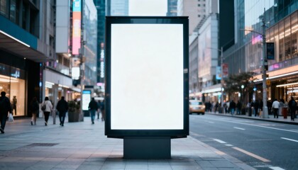 Blank Billboard Mockup on City Street: Advertising Space for Marketing Campaigns and Promotional Design