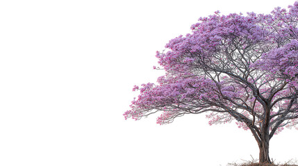 Obraz premium Pink Flowering Tree Isolated on Transparent Background
