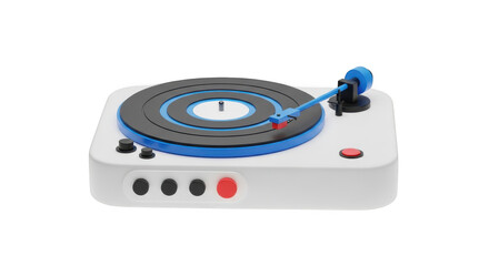 Fototapeta premium Turntable isolated on transparent background for music playing