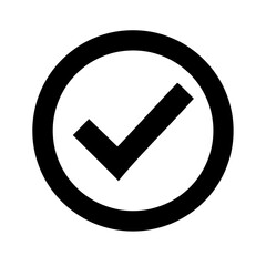 checkmark inside a circle black fill icon design.