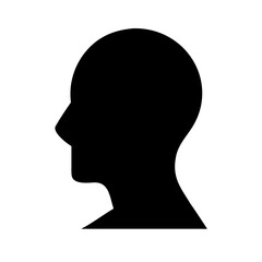 human bust profile black fill icon design.