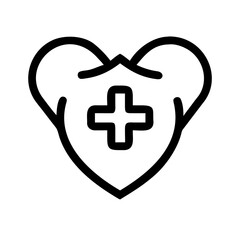 Obraz premium heart care insurance black fill icon design.